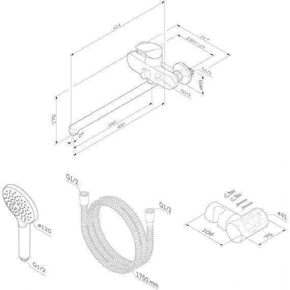 Смеситель для ванны Am.Pm Like F8095000 - фото 9