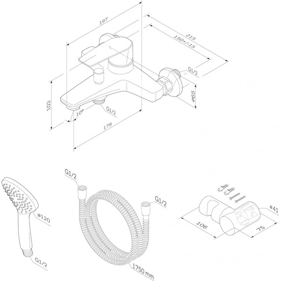 Смеситель для ванны Am.Pm Gem F90A15000 - фото 9