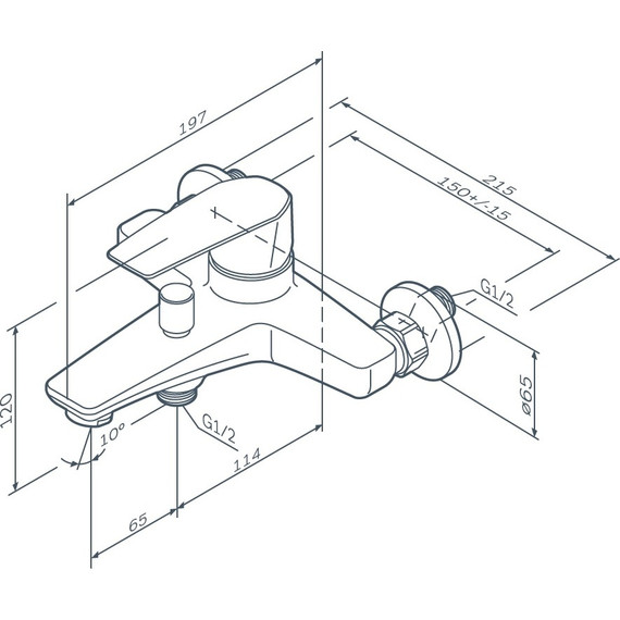 Смеситель для ванны Am.Pm Gem F90A10000, Цвет производителя: хром - фото 12