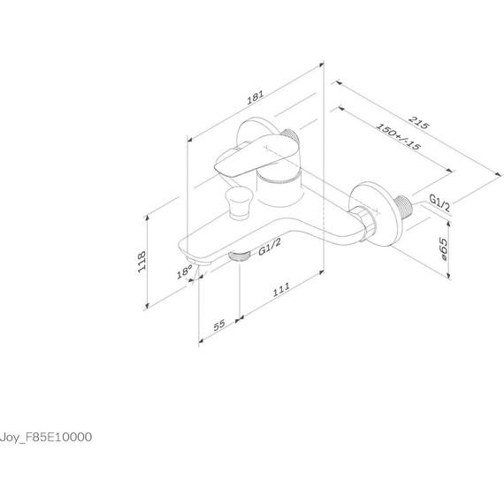 Смеситель для ванны Am.Pm Joy F85E10000 - фото 3