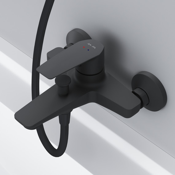 Смеситель для ванны Am.Pm Gem F90A10022, черный, Цвет производителя: чёрный - фото 4