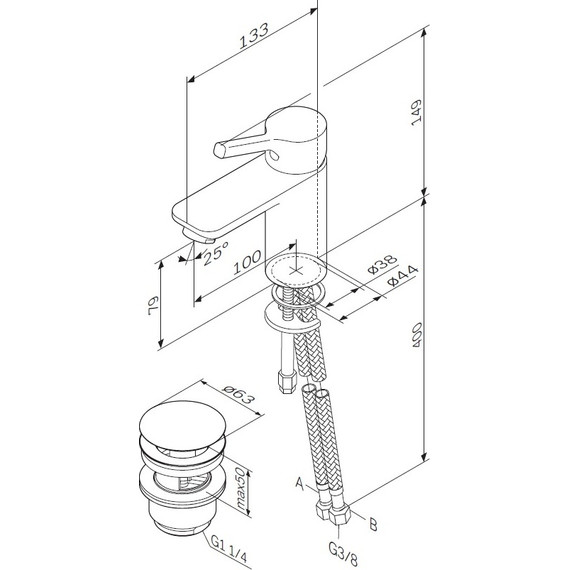 Смеситель для раковины Am.Pm X-Joy S F85B82100 - фото 12
