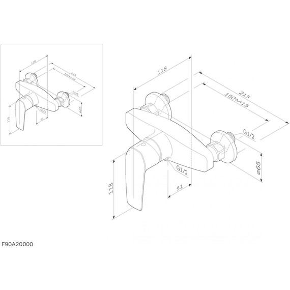 Смеситель для душа Am.Pm Gem F90A20000, Цвет производителя: хром - фото 11
