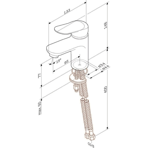 Смеситель для раковины Am.Pm Sunny F85C02100 - фото, картинка 12 Смеситель для раковины Am.Pm Sunny F85C02100 - фото 12