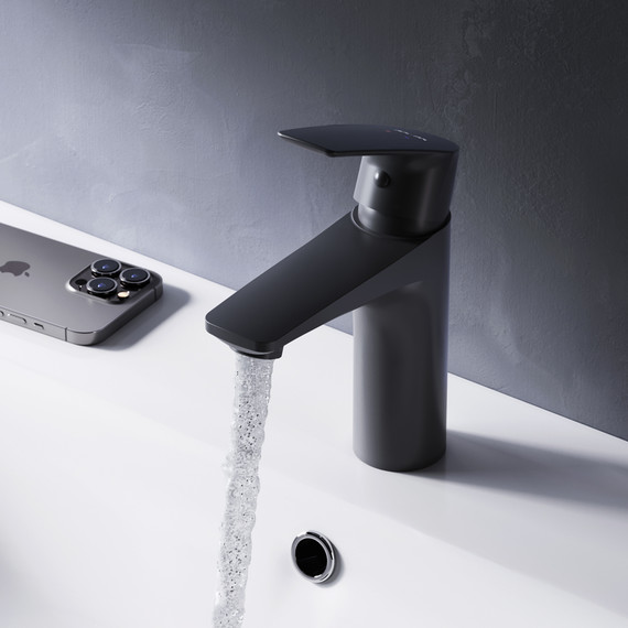 Смеситель для раковины Am.Pm Gem F90A02122, черный, Цвет производителя: чёрный - фото, картинка 3 Смеситель для раковины Am.Pm Gem F90A02122, черный, Цвет производителя: чёрный - фото 3