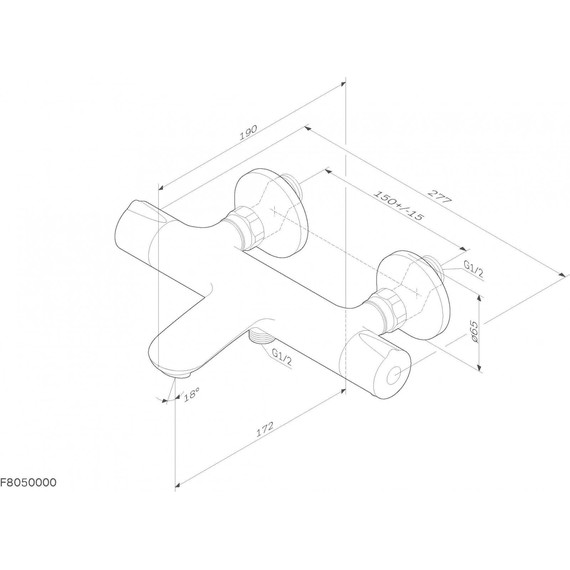 Смеситель для ванны с термостатом Am.Pm Like F8050000 - фото, картинка 12 Смеситель для ванны с термостатом Am.Pm Like F8050000 - фото 12