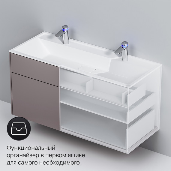 Тумба подвесная с раковиной Am.Pm Inspire 2.0 120 см M50AFHX1203EGM, серый - фото 9