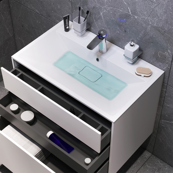 Тумба подвесная с раковиной Am.Pm Inspire 2.0 80 см M50AFHX0803WM, белый матовый - фото 5