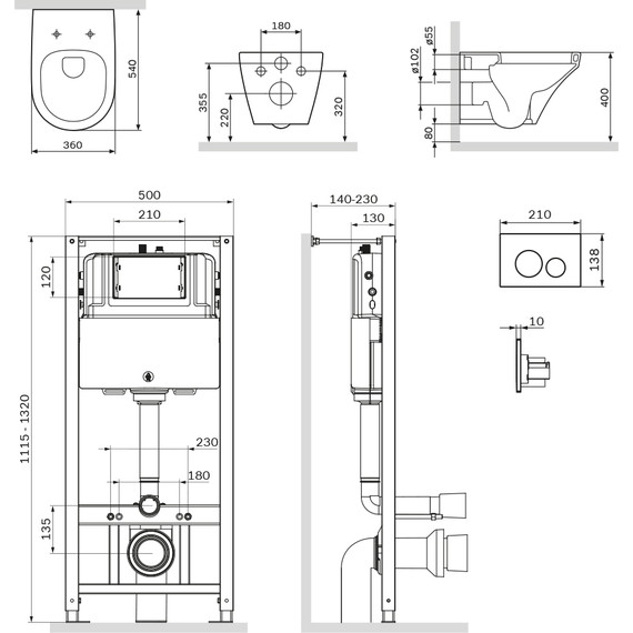 Инсталляция с подвесным унитазом Am.Pm Inspire FlashClean IS49001.501700 - фото 3