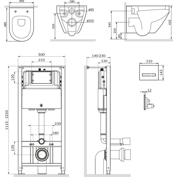 Инсталляция с подвесным унитазом Am.Pm Spirit V2.0 FlashClean IS450A38.701700 - фото 9