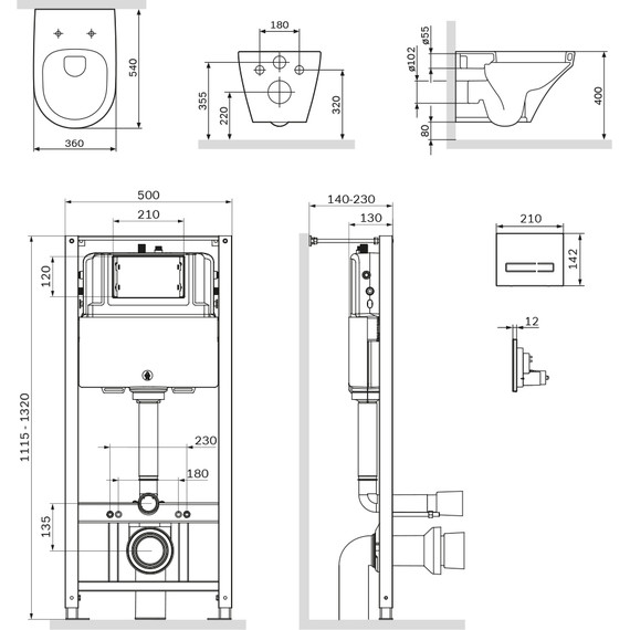Инсталляция с подвесным унитазом Am.Pm Inspire FlashClean IS450A38.501700 - фото, картинка 9 Инсталляция с подвесным унитазом Am.Pm Inspire FlashClean IS450A38.501700 - фото 9