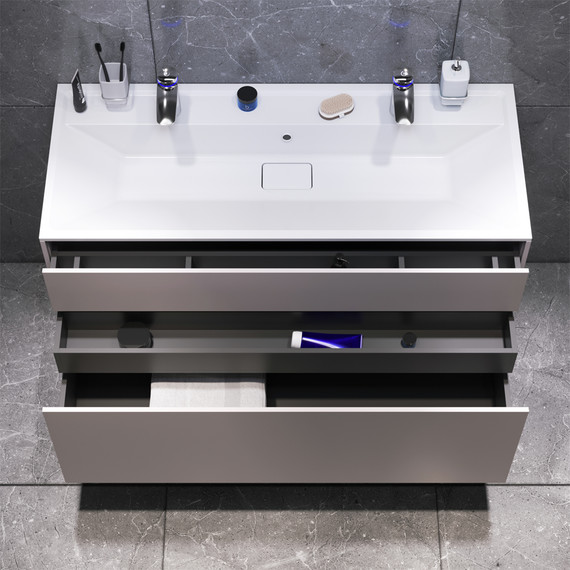 Тумба подвесная с раковиной Am.Pm Inspire 2.0 120 см M50AFHX1203EGM, серый - фото 3