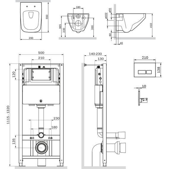 Инсталляция с подвесным унитазом Am.Pm Inspire V2.0 FlashClean IS47001.50A1700 - фото, картинка 9 Инсталляция с подвесным унитазом Am.Pm Inspire V2.0 FlashClean IS47001.50A1700 - фото 9