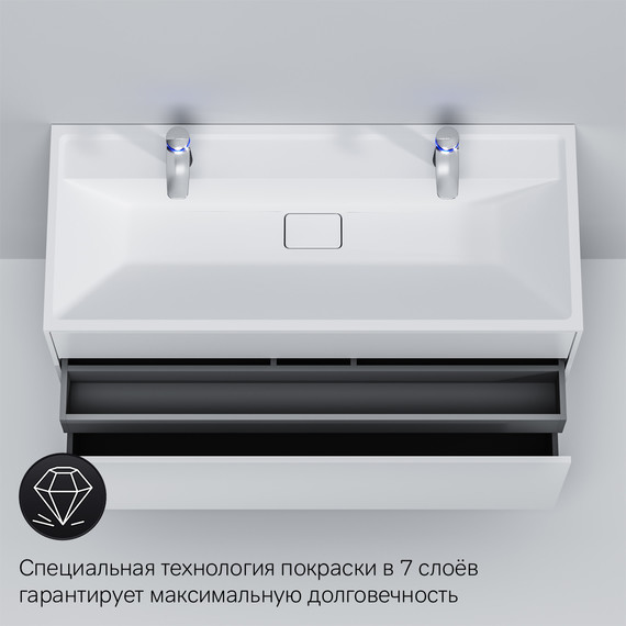 Тумба подвесная с раковиной Am.Pm Inspire 2.0 120 см M50AFHX1203WM, белый матовый - фото 8