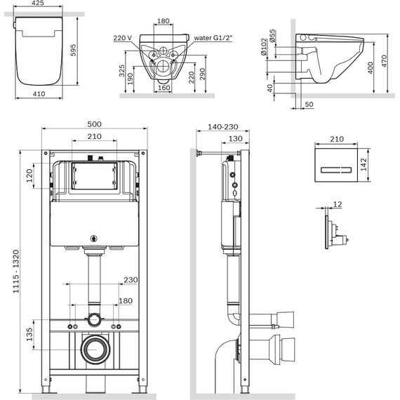 Инсталляция с подвесным унитазом Am.Pm Inspire V2.0 FlashClean IS450A38.CCC50A - фото, картинка 8 Инсталляция с подвесным унитазом Am.Pm Inspire V2.0 FlashClean IS450A38.CCC50A - фото 8