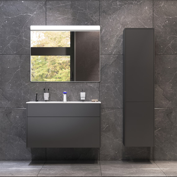 Тумба подвесная с раковиной Am.Pm Inspire 2.0 100 см M50AFHX1003GM, графит матовый - фото 6