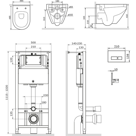 Инсталляция с подвесным унитазом Am.Pm Spirit V2.0 FlashClean IS47001.701700 - фото, картинка 9 Инсталляция с подвесным унитазом Am.Pm Spirit V2.0 FlashClean IS47001.701700 - фото 9