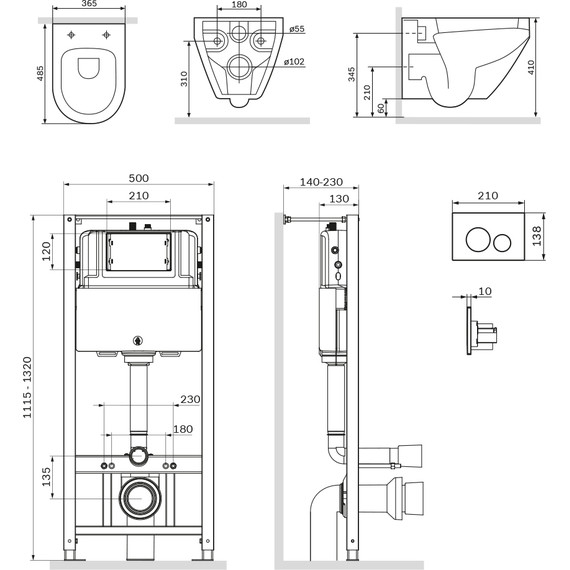 Инсталляция с подвесным унитазом комплект: AM.PM Pro L IS49051.701700 с подвесным унитазом Spirit V2.0 FlashClean - фото, картинка 9 Инсталляция с подвесным унитазом комплект: AM.PM Pro L IS49051.701700 с подвесным унитазом Spirit V2.0 FlashClean - фото 9