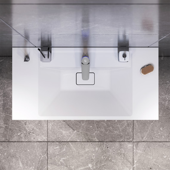 Тумба подвесная с раковиной Am.Pm Inspire 2.0 100 см M50AFHX1003GM, графит матовый - фото 4