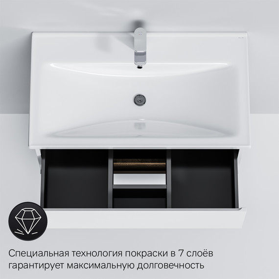 Тумба напольная с раковиной Am.Pm X-Joy 80 см M85AFSX0802WG, белый глянцевый - фото 8