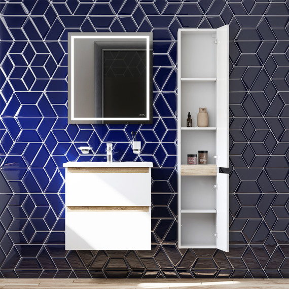 Тумба подвесная с раковиной Am.Pm X-Joy 65 см M85AFHX0652WG, белый глянцевый, Цвет фасада: белый - фото, картинка 6 Тумба подвесная с раковиной Am.Pm X-Joy 65 см M85AFHX0652WG, белый глянцевый, Цвет фасада: белый - фото 6