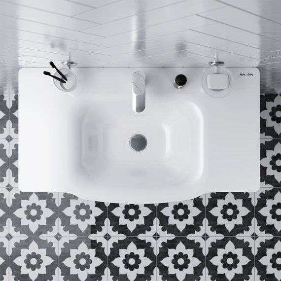 Тумба подвесная с раковиной Am.Pm Like 80 см M80FHX0802WG, белый глянцевый - фото 4