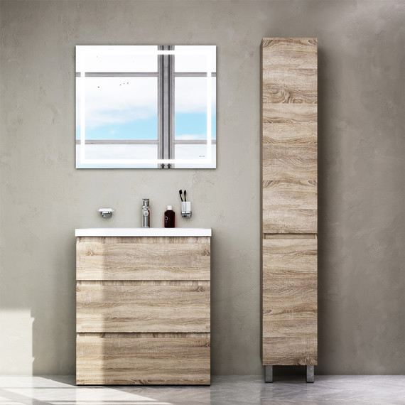 Тумба напольная с раковиной Am.Pm Gem S 75 см M91FSX0752OF, светлый дуб, Цвет фасада: светлое дерево - фото 6