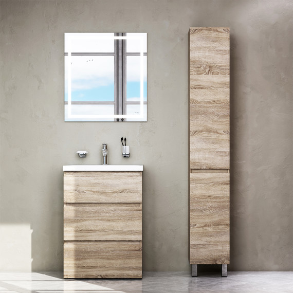 Тумба напольная с раковиной Am.Pm Gem S 60 см M91FSX0602OF, светлый дуб, Цвет фасада: светлое дерево - фото 6