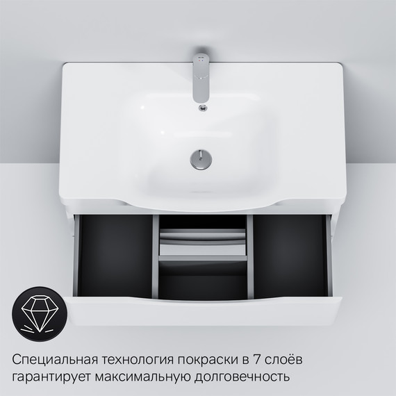 Тумба напольная с раковиной Am.Pm Like 80 см M80FSX0802WG, белый глянцевый - фото, картинка 8 Тумба напольная с раковиной Am.Pm Like 80 см M80FSX0802WG, белый глянцевый - фото 8