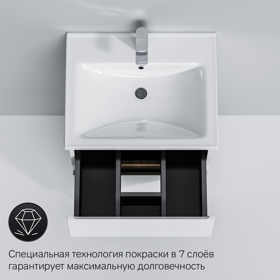 Тумба напольная с раковиной Am.Pm X-Joy 55 см M85AFSX0552WG, белый глянцевый - фото 8