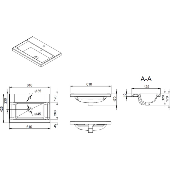 Раковина врезная на столешницу Am.Pm Gem 60 см M90WCC0602WG - фото 7