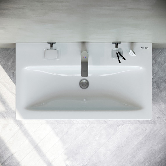 Тумба напольная с раковиной Am.Pm Gem S 75 см M91FSX0752GM, графит матовый - фото 4