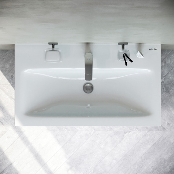 Тумба подвесная с раковиной Am.Pm Gem 75 см M90FHX07522WG, белый глянец, Цвет фасада: белый глянцевый - фото, картинка 7 Тумба подвесная с раковиной Am.Pm Gem 75 см M90FHX07522WG, белый глянец, Цвет фасада: белый глянцевый - фото 7