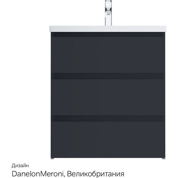 Тумба напольная с раковиной Am.Pm Gem S 75 см M91FSX0752GM, графит матовый - фото 11