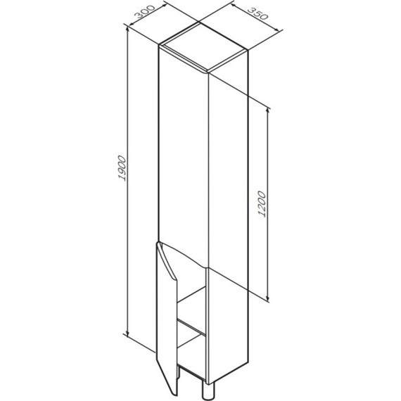 Пенал напольный Am.Pm Like 35 см L M80CSL0356WG, белый глянцевый - фото 8