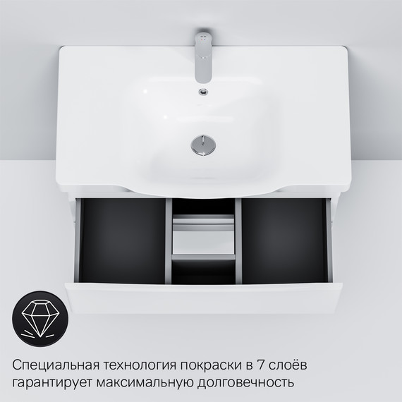 Тумба подвесная с раковиной Am.Pm Like 80 см M80FHX0802WG, белый глянцевый - фото 8