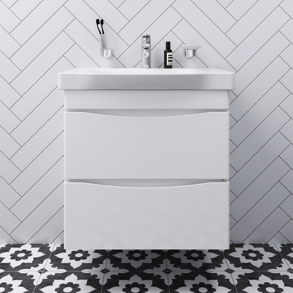 Тумба подвесная с раковиной Am.Pm Like 65 см M80FHX0652WG, белый глянцевый - фото, картинка 2 Тумба подвесная с раковиной Am.Pm Like 65 см M80FHX0652WG, белый глянцевый - фото 2