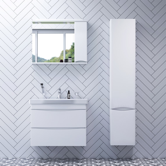 Тумба подвесная с раковиной Am.Pm Like 80 см M80FHX0802WG, белый глянцевый - фото 6