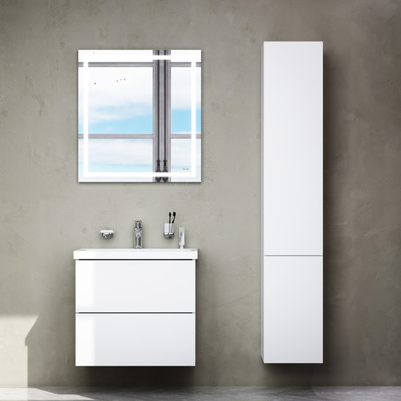 Тумба подвесная с раковиной Am.Pm Gem 60 см M90FHX06022WG, белый глянец, Цвет фасада: белый - фото, картинка 9 Тумба подвесная с раковиной Am.Pm Gem 60 см M90FHX06022WG, белый глянец, Цвет фасада: белый - фото 9