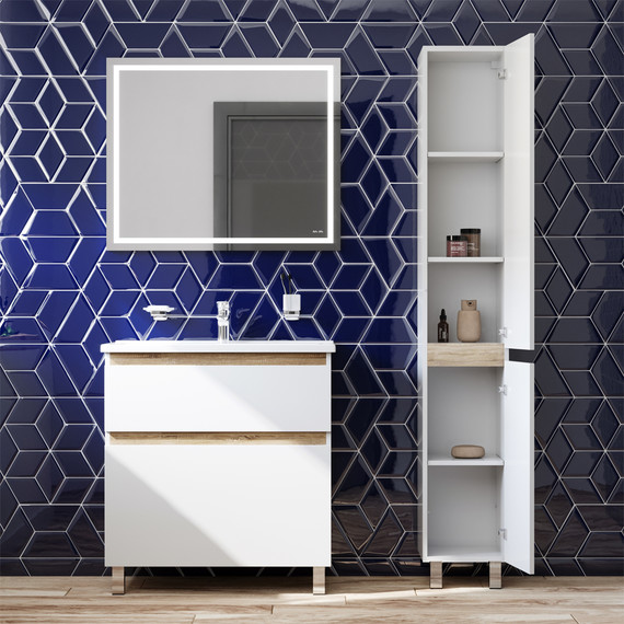 Тумба напольная с раковиной Am.Pm X-Joy 80 см M85AFSX0802WG, белый глянцевый - фото 6