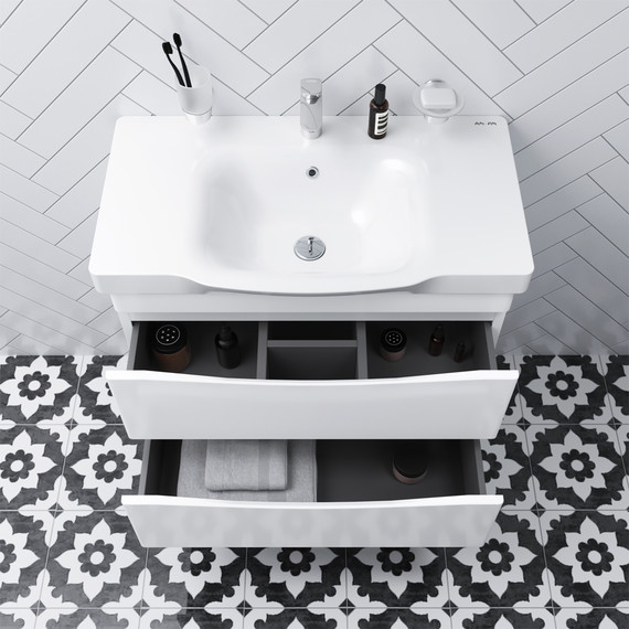 Тумба подвесная с раковиной Am.Pm Like 80 см M80FHX0802WG, белый глянцевый - фото 3