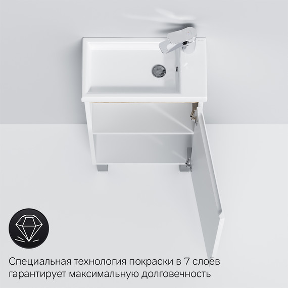 Тумба напольная с раковиной Am.Pm X-Joy 45 см M85AFSX0451WG, белый глянцевый - фото, картинка 8 Тумба напольная с раковиной Am.Pm X-Joy 45 см M85AFSX0451WG, белый глянцевый - фото 8