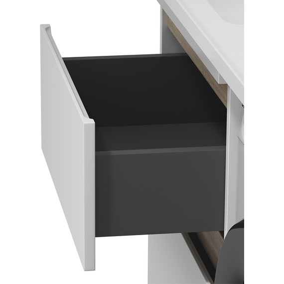 Тумба с раковиной-столешницей Am.Pm X-Joy 120 см L M85AFSX0602WG (раковина M85AWPL1201WG) белый глянцевый - фото 6