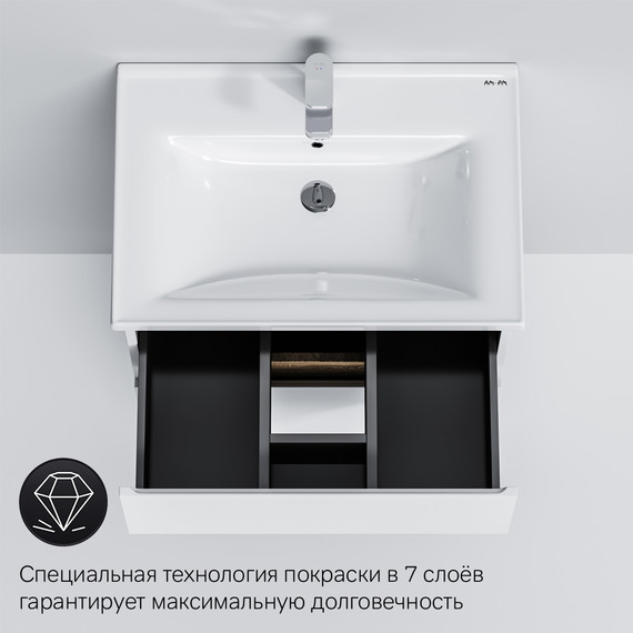 Тумба напольная с раковиной Am.Pm X-Joy 65 см M85AFSX0652WG, белый глянцевый - фото, картинка 8 Тумба напольная с раковиной Am.Pm X-Joy 65 см M85AFSX0652WG, белый глянцевый - фото 8