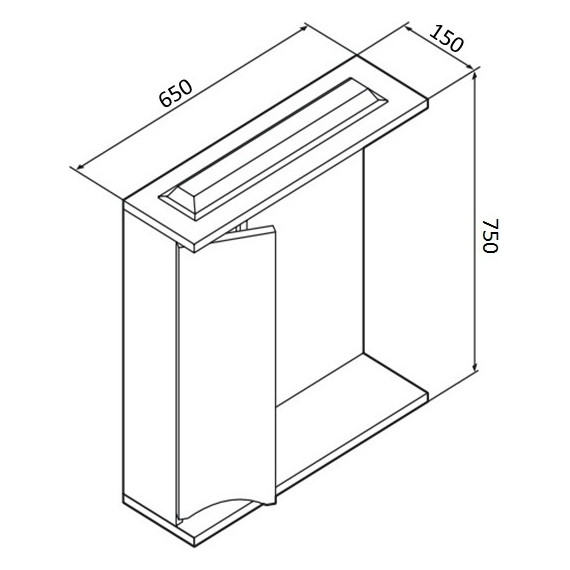 Зеркало-шкаф Am.Pm Like 65 см M80MPL0651WG, белый глянцевый - фото 7