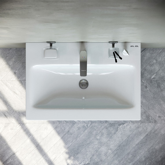 Тумба напольная с раковиной Am.Pm Gem S 60 см M91FSX0602WG, белый глянцевый, Цвет фасада: белый - фото 4