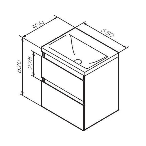 Тумба подвесная с раковиной Am.Pm X-Joy 55 см M85AFHX0552WG, белый глянцевый, Цвет фасада: белый - фото, картинка 16 Тумба подвесная с раковиной Am.Pm X-Joy 55 см M85AFHX0552WG, белый глянцевый, Цвет фасада: белый - фото 16