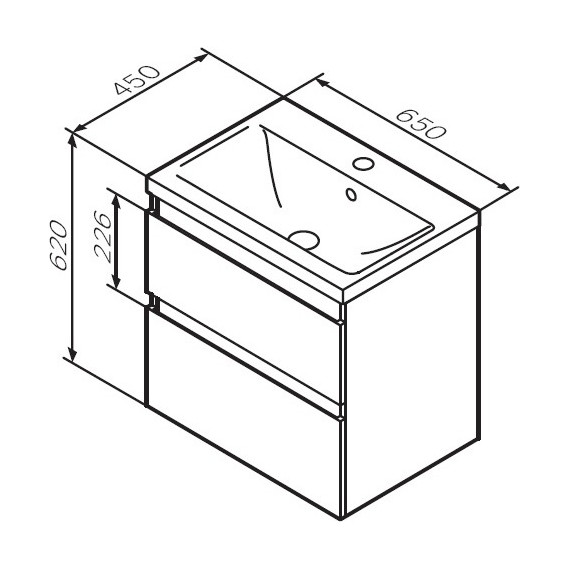 Тумба подвесная с раковиной Am.Pm X-Joy 65 см M85AFHX0652WG, белый глянцевый, Цвет фасада: белый - фото, картинка 16 Тумба подвесная с раковиной Am.Pm X-Joy 65 см M85AFHX0652WG, белый глянцевый, Цвет фасада: белый - фото 16