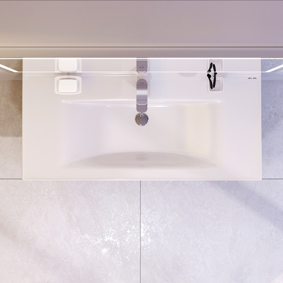 Тумба подвесная с раковиной Am.Pm X-Joy 100 см M85AFHX1002BM, черный матовый, Цвет фасада: чёрный - фото, картинка 4 Тумба подвесная с раковиной Am.Pm X-Joy 100 см M85AFHX1002BM, черный матовый, Цвет фасада: чёрный - фото 4