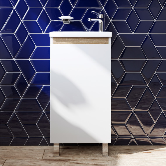 Тумба напольная с раковиной Am.Pm X-Joy 45 см M85AFSX0451WG, белый глянцевый - фото, картинка 2 Тумба напольная с раковиной Am.Pm X-Joy 45 см M85AFSX0451WG, белый глянцевый - фото 2